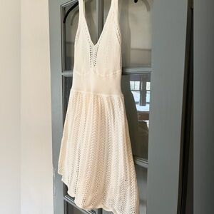 GAP Cream Crochet Knit V-Neck Dress
